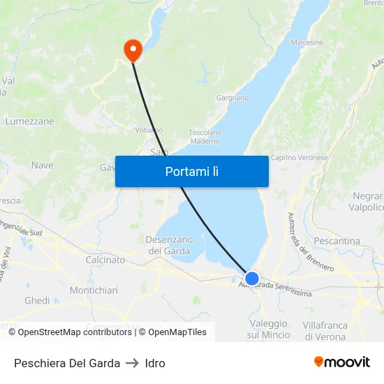 Peschiera Del Garda to Idro map