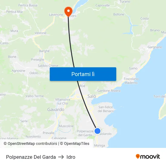 Polpenazze Del Garda to Idro map