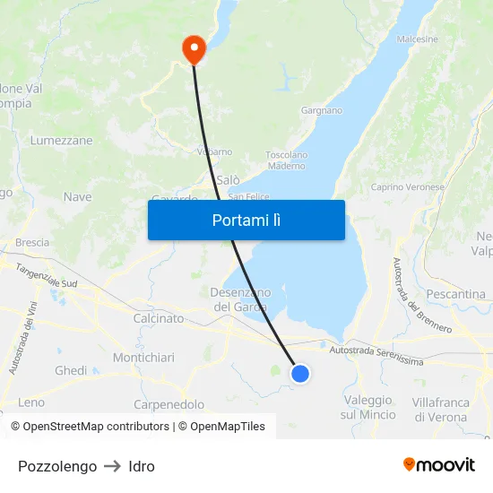 Pozzolengo to Idro map