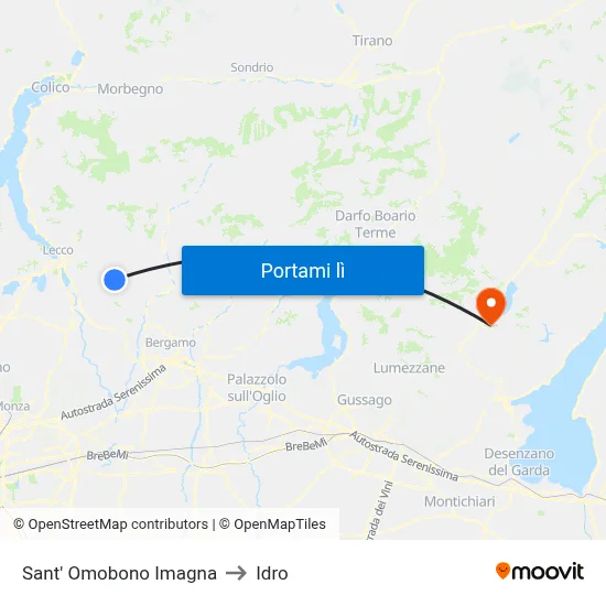 Sant' Omobono Imagna to Idro map