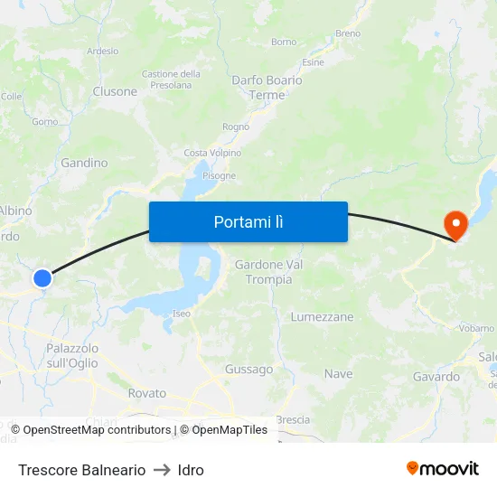 Trescore Balneario to Idro map