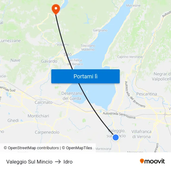 Valeggio Sul Mincio to Idro map