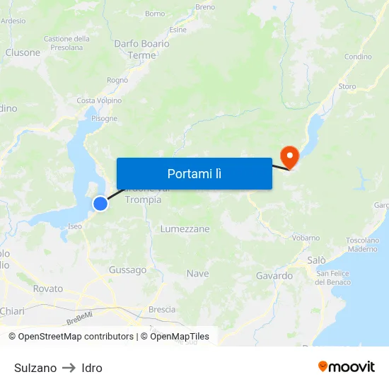 Sulzano to Idro map