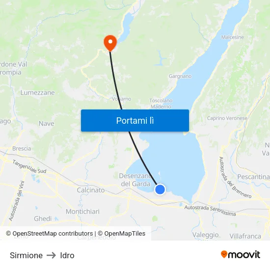 Sirmione to Idro map