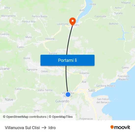 Villanuova Sul Clisi to Idro map