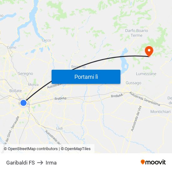 Garibaldi FS to Irma map