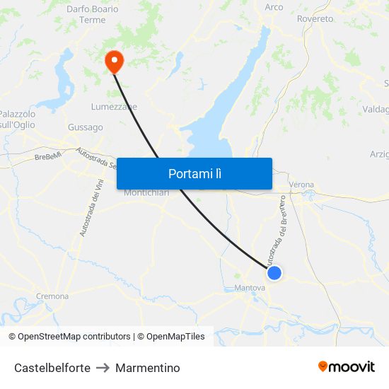 Castelbelforte to Marmentino map