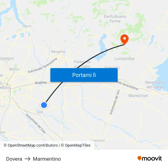 Dovera to Marmentino map