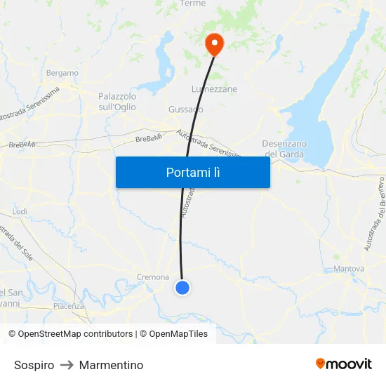 Sospiro to Marmentino map