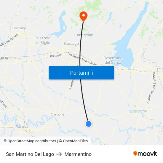 San Martino Del Lago to Marmentino map