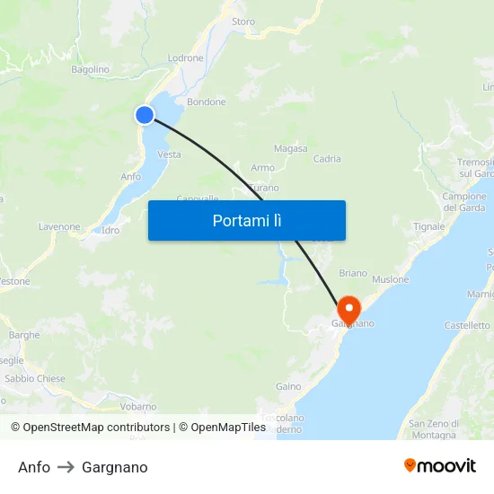 Anfo to Gargnano map