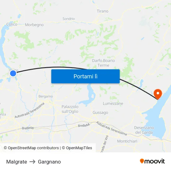 Malgrate to Gargnano map