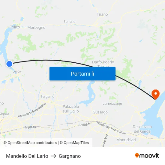 Mandello Del Lario to Gargnano map
