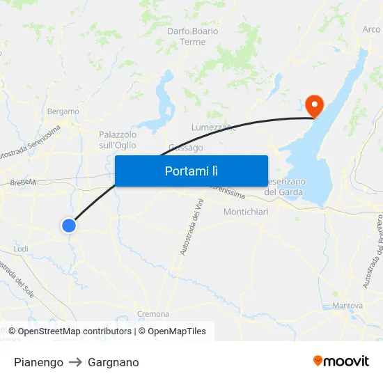 Pianengo to Gargnano map
