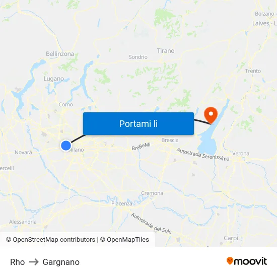 Rho to Gargnano map