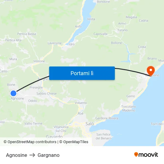 Agnosine to Gargnano map