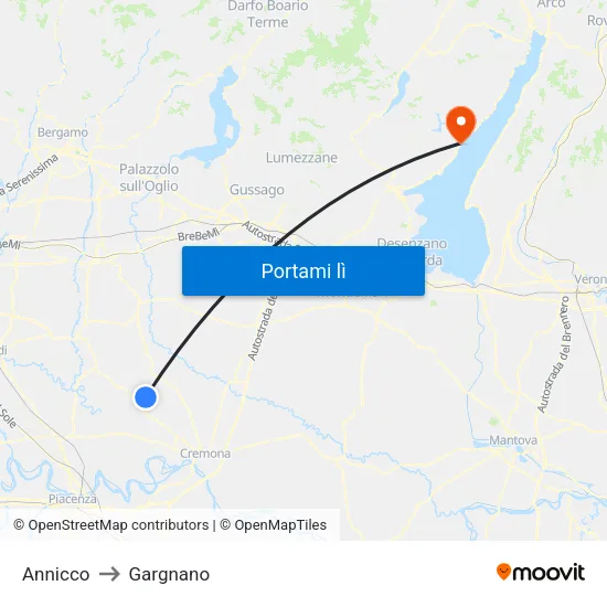 Annicco to Gargnano map
