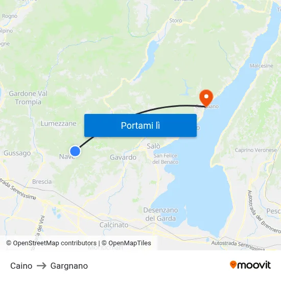 Caino to Gargnano map