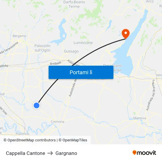 Cappella Cantone to Gargnano map