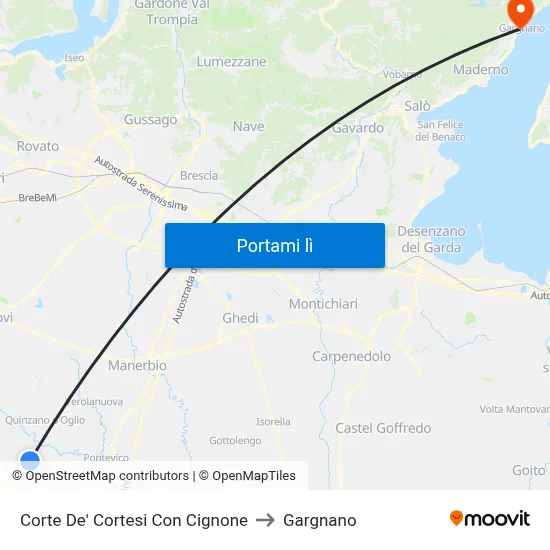 Corte De' Cortesi Con Cignone to Gargnano map