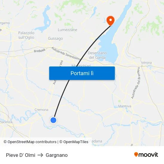 Pieve D' Olmi to Gargnano map