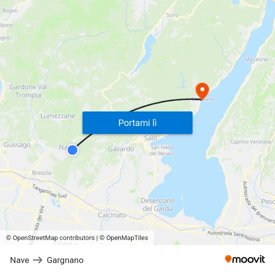 Nave to Gargnano map