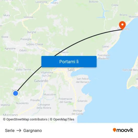 Serle to Gargnano map