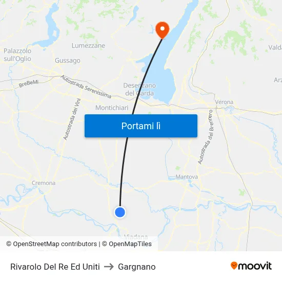 Rivarolo Del Re Ed Uniti to Gargnano map