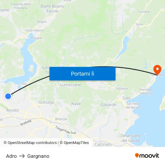Adro to Gargnano map