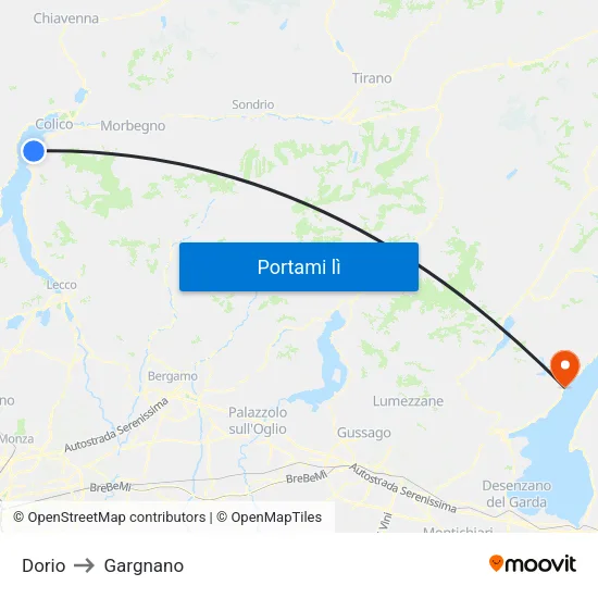 Dorio to Gargnano map