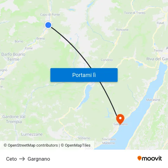 Ceto to Gargnano map