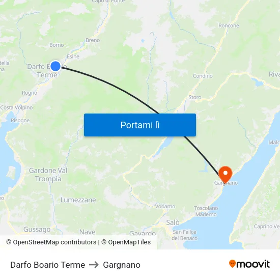 Darfo Boario Terme to Gargnano map