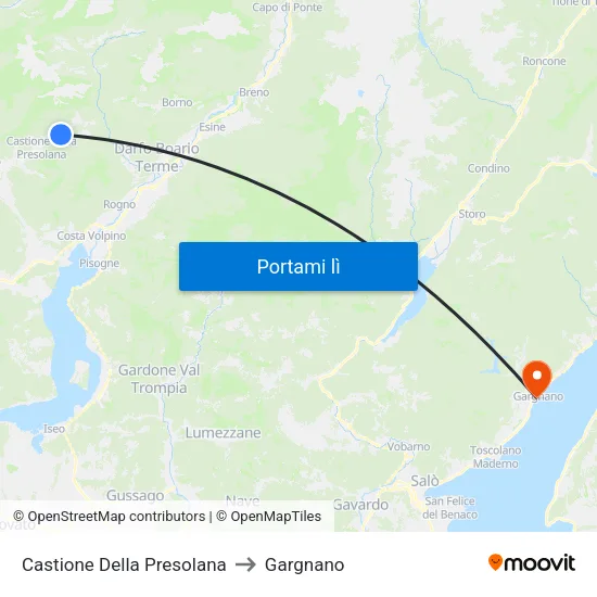 Castione Della Presolana to Gargnano map