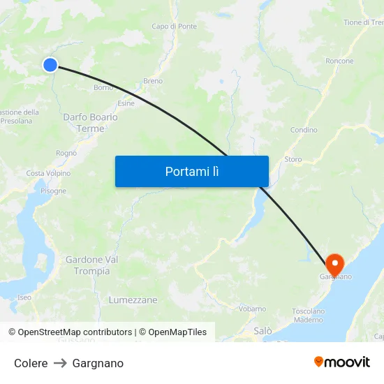 Colere to Gargnano map