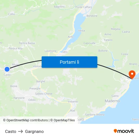 Casto to Gargnano map
