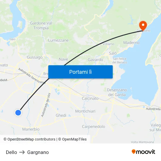 Dello to Gargnano map