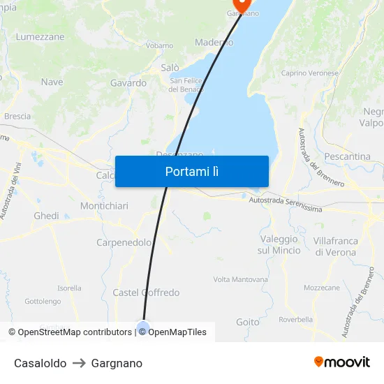 Casaloldo to Gargnano map