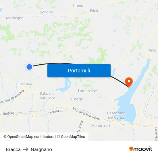 Bracca to Gargnano map
