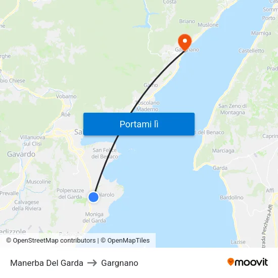 Manerba Del Garda to Gargnano map