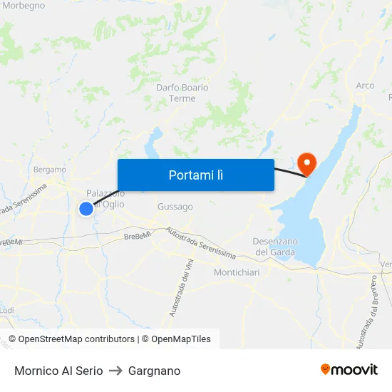 Mornico Al Serio to Gargnano map