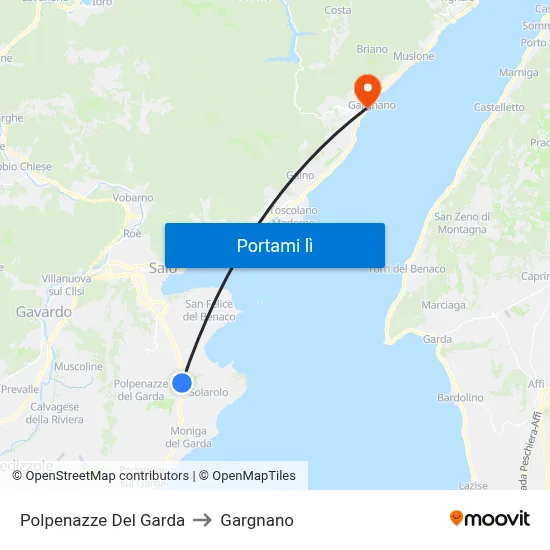 Polpenazze Del Garda to Gargnano map