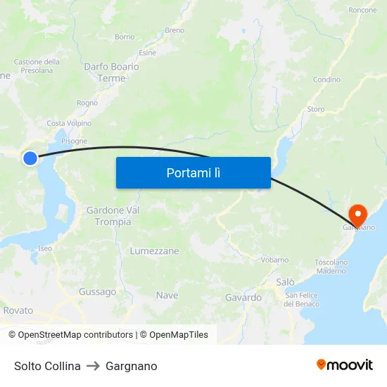Solto Collina to Gargnano map