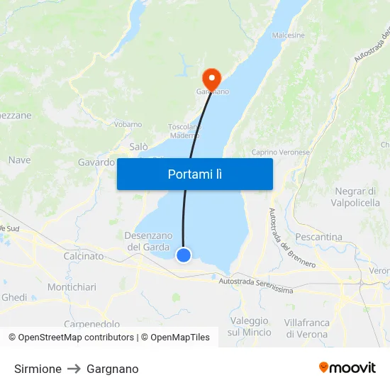 Sirmione to Gargnano map