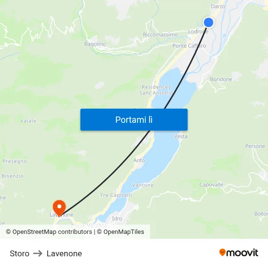 Storo to Lavenone map