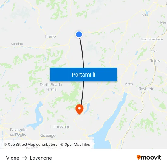 Vione to Lavenone map