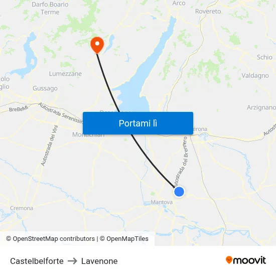 Castelbelforte to Lavenone map