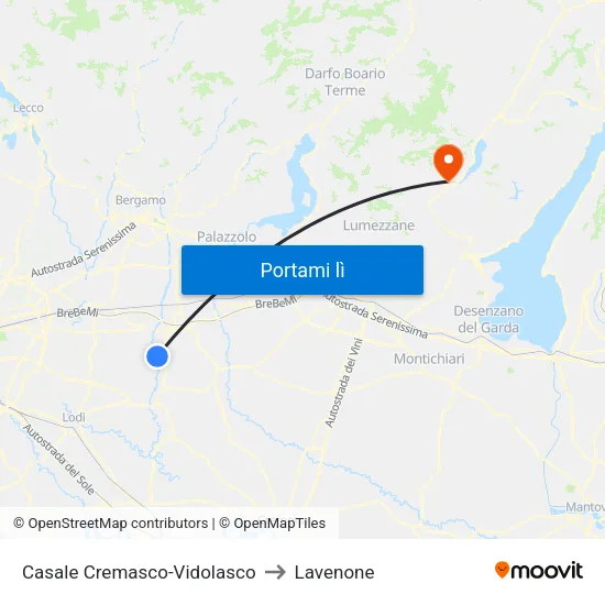 Casale Cremasco-Vidolasco to Lavenone map