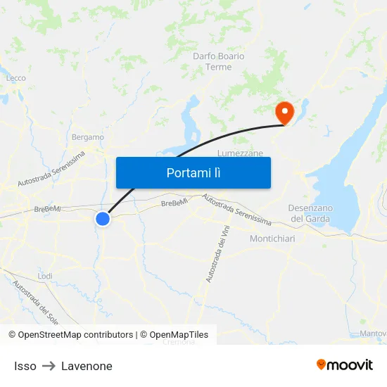 Isso to Lavenone map