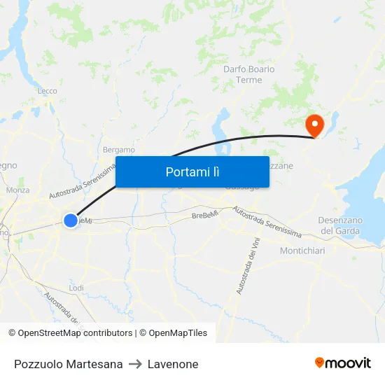 Pozzuolo Martesana to Lavenone map