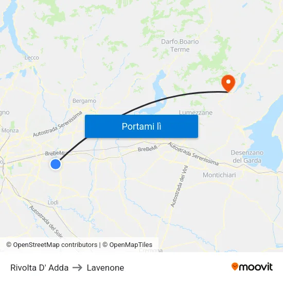 Rivolta D' Adda to Lavenone map